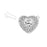 Elegant Elements, 1-Strand Heart Shaped Box Clasp with Crystals 22mm, Rhodium Plated