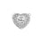 Elegant Elements, 1-Strand Heart Shaped Box Clasp with Crystals 22mm, Rhodium Plated
