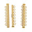 Slide Tube Clasps, Seven Rings Strands 41.5mm, Gold Tone (2 Pieces)
