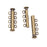 Slide Tube Clasps, Four Rings Strands 26mm, Antiqued Brass (2 Pieces)