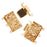 Filigree Box Clasps, 3 Strand Rectangle 23mm, Gold Tone (2 Pieces)