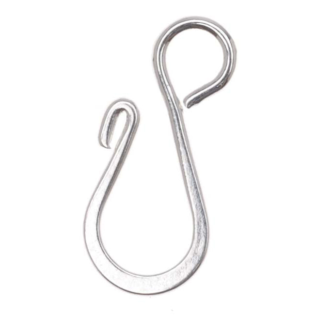 Clasps, S-Hook 19x9mm, Silver Plated (20 Pieces)