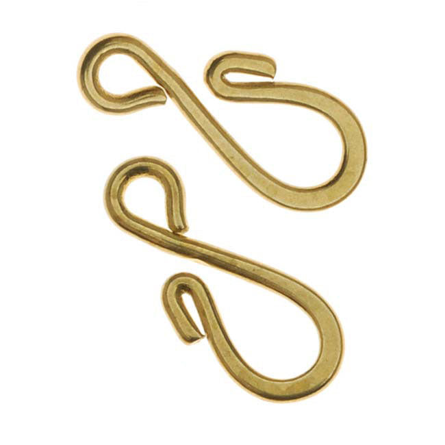 Clasps, S-Hook 16x7mm, Brass (20 Pieces)