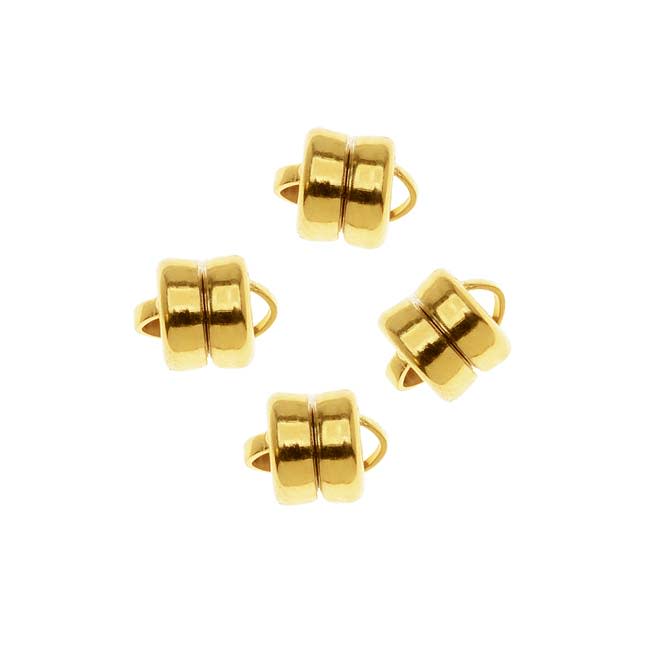Magnetic Clasps, Round 8x6mm 22K Gold Plated (3 Set)