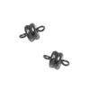 Magnetic Clasps, Round 6x4.5mm, Gunmetal Plated (1 Set)