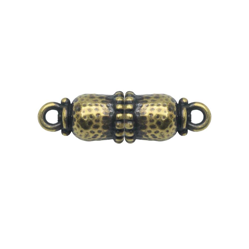 TierraCast Magnetic Clasps, Palace Capsule 28x8.5mm, 1 Set, Brass Oxide Finish