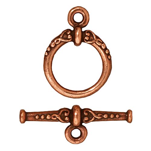 TierraCast Copper Plated Pewter Heirloom Toggle Clasp 14.7mm (1)