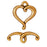 TierraCast 22K Gold Plated Pewter Scroll Heart Toggle Clasp 14mm (1)