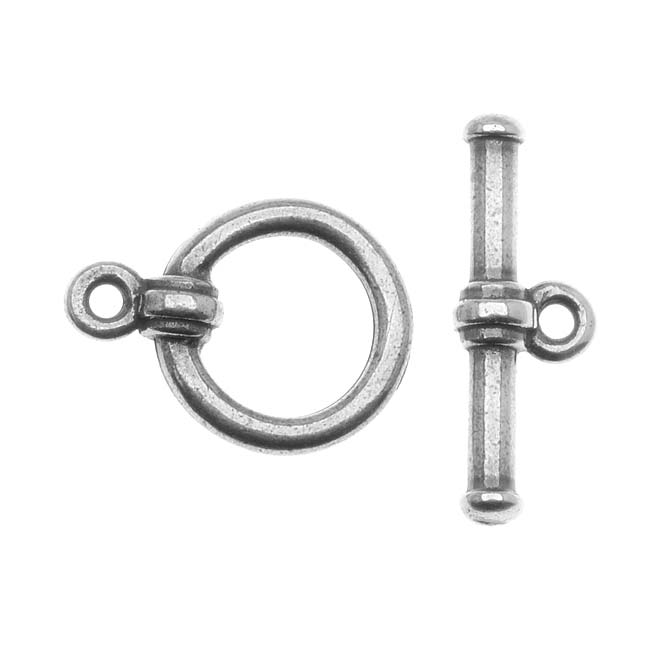 Tierracast Pewter Toggle Clasps Sleek Wrap 12mm Silver Plated 1 Set — Beadaholique 8172