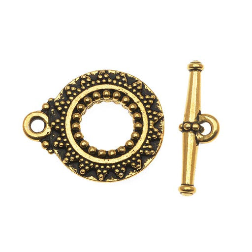 TierraCast 22K Gold Plated Pewter Bali Detail Toggle Clasp 16.5mm