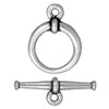 TierraCast Silver Plated Pewter Large Tapered Toggle Clasp 20mm (1)