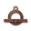 TierraCast Pewter Toggle Clasps, Spiral 16mm, Antiqued Copper Plated (1 Set)