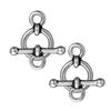 TierraCast Antiqued Silver Plated Lead-Free Pewter 3/8 Inch Anna's Toggle Clasp (2 Sets)