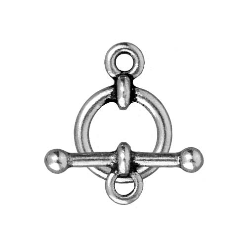 TierraCast Pewter Toggle Clasps, Anna's 12.5mm, Antiqued Silver Plated (1 Set)