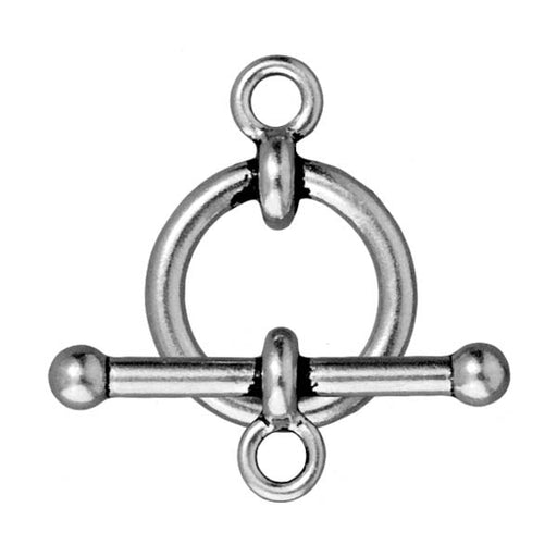 TierraCast Antiqued Silver Plated Lead-Free Pewter 3/4 Inch Anna's Toggle Clasp (1)