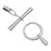 Toggle Clasps, Glue-In Fits 3mm Cord Silver Plated (2 Sets)