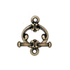 TierraCast Brass Oxide Finish Pewter Scroll 'Classic' Toggle Clasp 12.5mm (1)