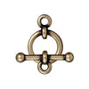 TierraCast Pewter Toggle Clasps, Anna's 12.5mm, Brass Oxide Finish (1 Set)