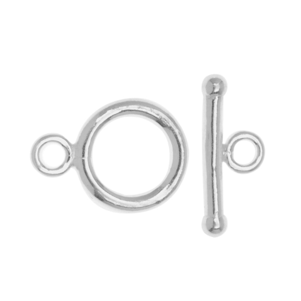 Toggle Clasps, 9mm, Silver-Filled (1 Set)