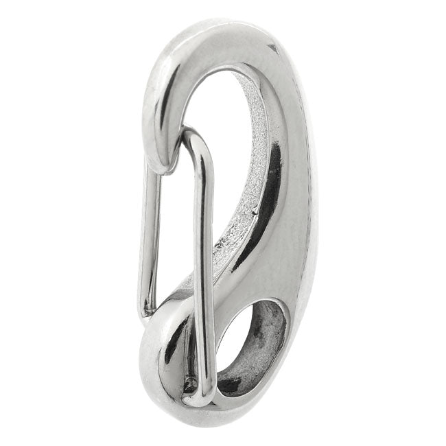 Lobster Clasps, Spring Hook 26x13mm, Bright Silver Tone (1 Piece)