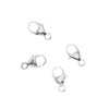Lobster Clasps, Curved Balloon with Ring 9mm Silver-Filled (4 Pieces)