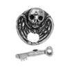 Green Girl Studios Toggle Clasp, Winged Skull and Key 19.5mm, 1 Set, Pewter