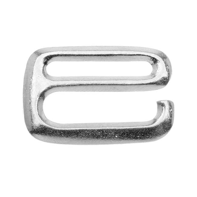 TierraCast Bright Rhodium Plated Lead-Free Pewter E Hook Clasp 18.5x27.5mm (1)