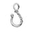 TierraCast Pewter Hook Clasps, Twisted 25mm, Antiqued Silver Plated (1 Piece)