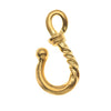 TierraCast Pewter Hook Clasps, Twisted 25mm, 22K Gold Plated (1 Piece)