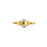 Connector Link, 2-Sided with Crystal 11.5x5mm, 22K Gold Plated, By TierraCast (1 Piece)