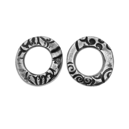 TierraCast Connector Link, Flora Ring 13mm, Antiqued Pewter (2 Pieces)