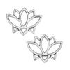 TierraCast Pewter Connector Links, Open Lotus Flower Design 19x23.5mm Antiqued Silver Plated (2 Pieces)
