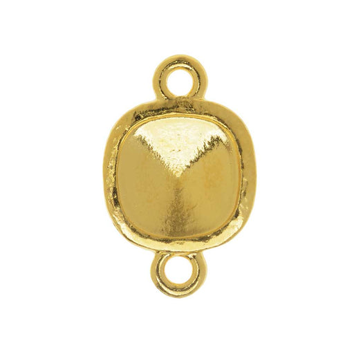 TierraCast Hammertone Bezel Link, Gold Plated, Fits Cushion Stone 10mm (1 Piece)