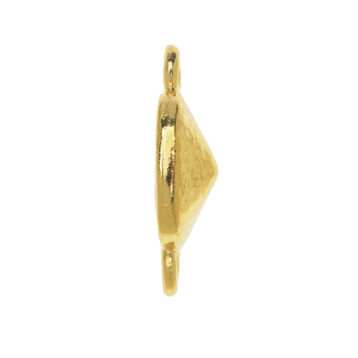 TierraCast Hammertone Bezel Link, Gold Plated, Fits Cushion Stone 10mm (1 Piece)