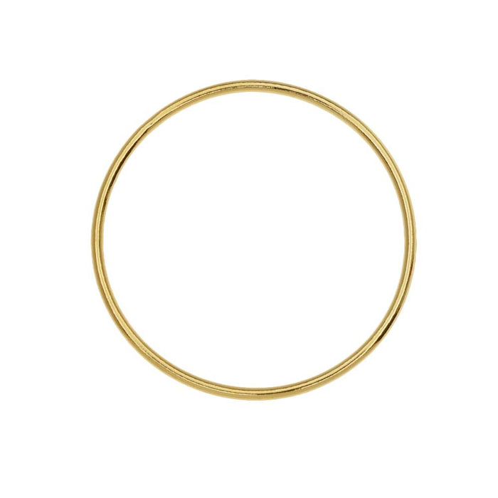 Large Circle Open Frame Link, 25mm Diameter / 18 Gauge, 14K Gold-Filled (1 Piece)