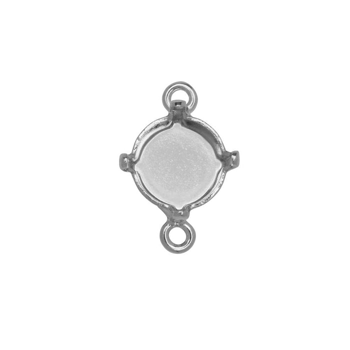 Gita Jewelry Stone Setting for PRESTIGE Crystal, Connector for SS39 Chaton, Rhodium Plated