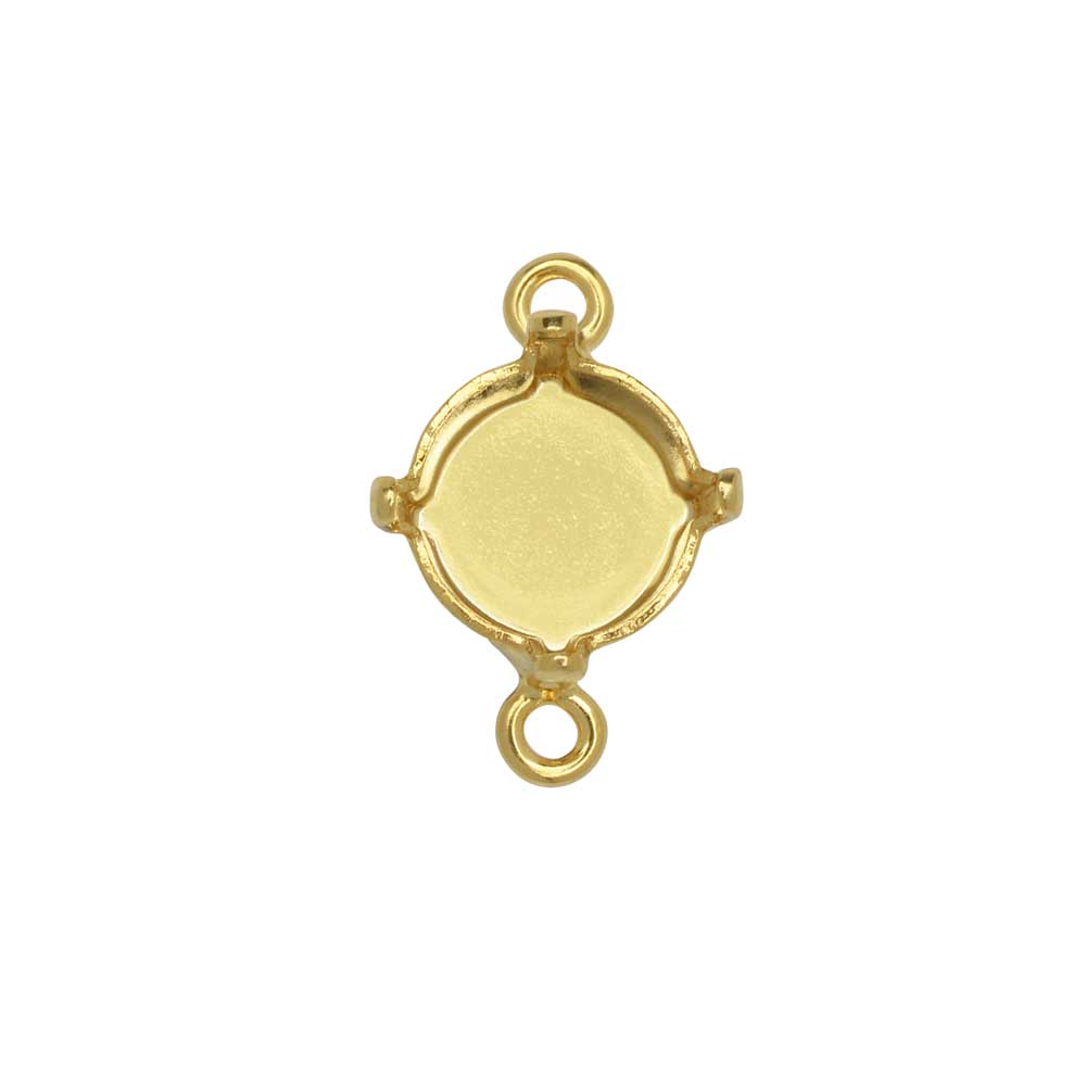 Gita Jewelry Stone Setting for PRESTIGE Crystal, Connector for SS39 Chaton, Gold Plated