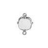 Gita Jewelry Setting for PRESTIGE Crystal, Square Connector for 10mm Cushions, Rhodium Plated