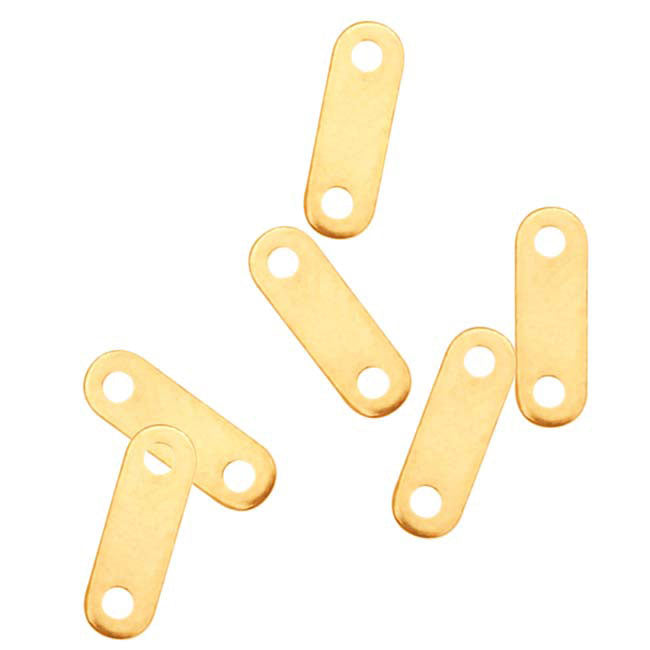 22K Gold Plated 5mm Bead Double Strand Spacer Bar 7.5mm Long (20 pcs)
