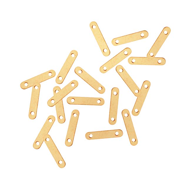22K Gold Plated 8mm Bead Double Strand Spacer Bar 11.5mm Long (20 pcs)
