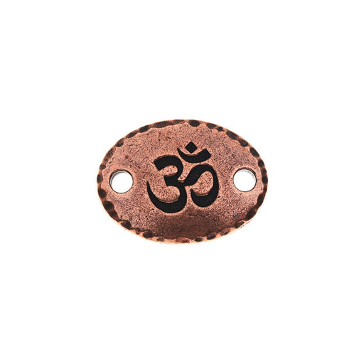 TierraCast Pewter, Connector Link with Om / Aum Symbol 20x15mm, Ant Copper