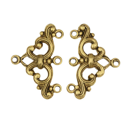 Nunn Design Strand Reducer, 3-1 Reducer 16.5x24.5mm, Antiqued Gold Plated (2 Pieces)