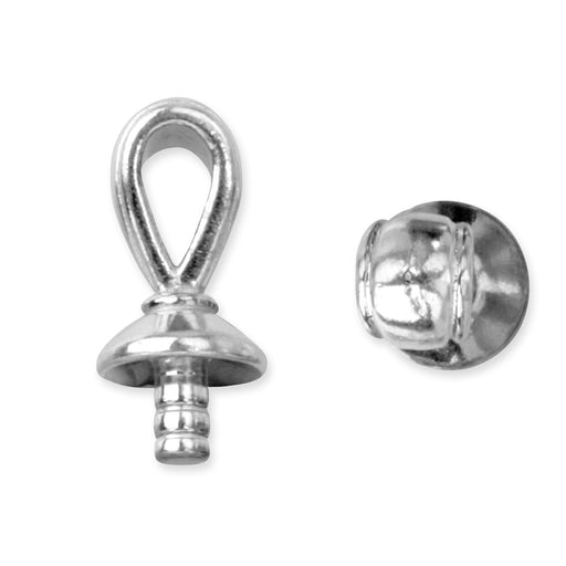 Pendant Bail, Large Hole Nouveau 2.4mm Peg, White Bronze Plated, by TierraCast (1 Piece)