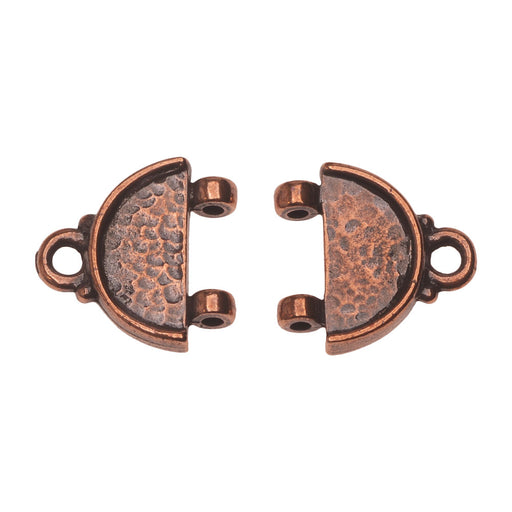 Connector Link, Hammertone Crescent 14x14.5mm Antiqued Copper Plated, By TierraCast (2 Pieces)