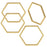 Open Bead Frame Links, Hexagon 17.5mm, Matte Gold Tone (4 Pieces)