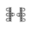 TierraCast Fine Silver Plated Pewter 3-Strand Reducer Bead Bars 14.8mm (2 Pieces)