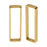 Open Bead Frame, Rectangle with Drilled Through Hole 8x26mm, Matte Gold Tone (2 Pieces)