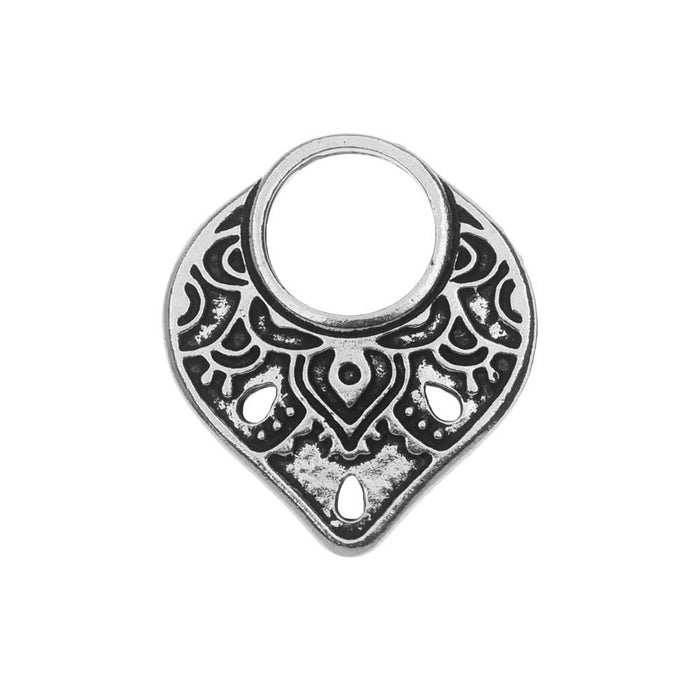 TierraCast Connector Link, Temple Ring 18.5x21mm, Antiqued Silver Plated (1 Piece)