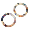 Zola Elements Acetate Connector Link, Garden Party Circle 24mm, Multi-Colored (2 Pieces)