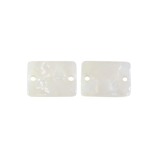 Zola Elements Acetate Connector Link, Rectangle 14x10mm, Pearl White (2 Pieces)